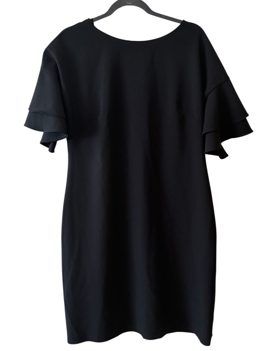 WHBM Black Ruffle Sleeve Shift Dress Size 12